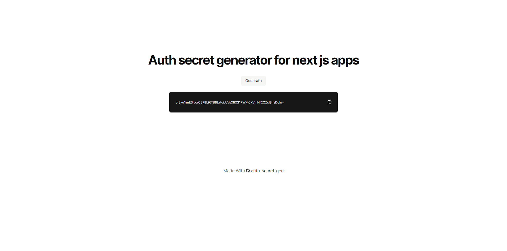 Auth Key Generator