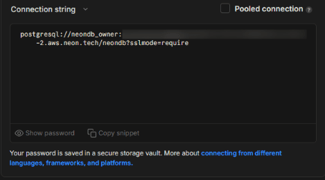 NeonDB COPY DATABASE URL